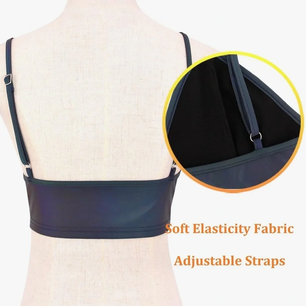Reflective bra top with adjustable straps m